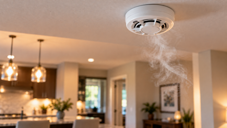 Smoke detector with visible smoke for Grosse Pointe and Michigan homes